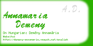 annamaria demeny business card
